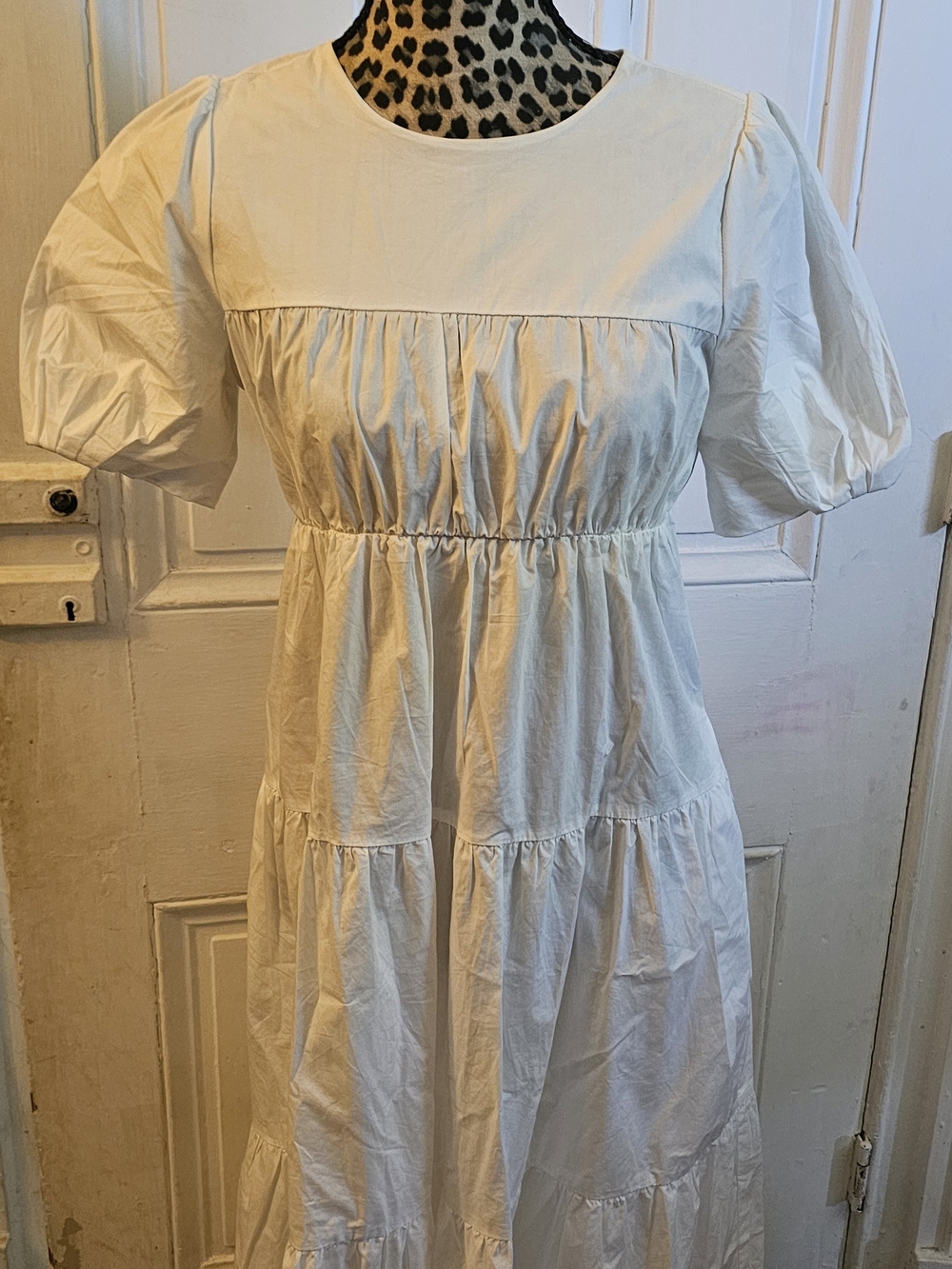 Mod Ref Cream Puff Sleeve Tiered Maxi Dress